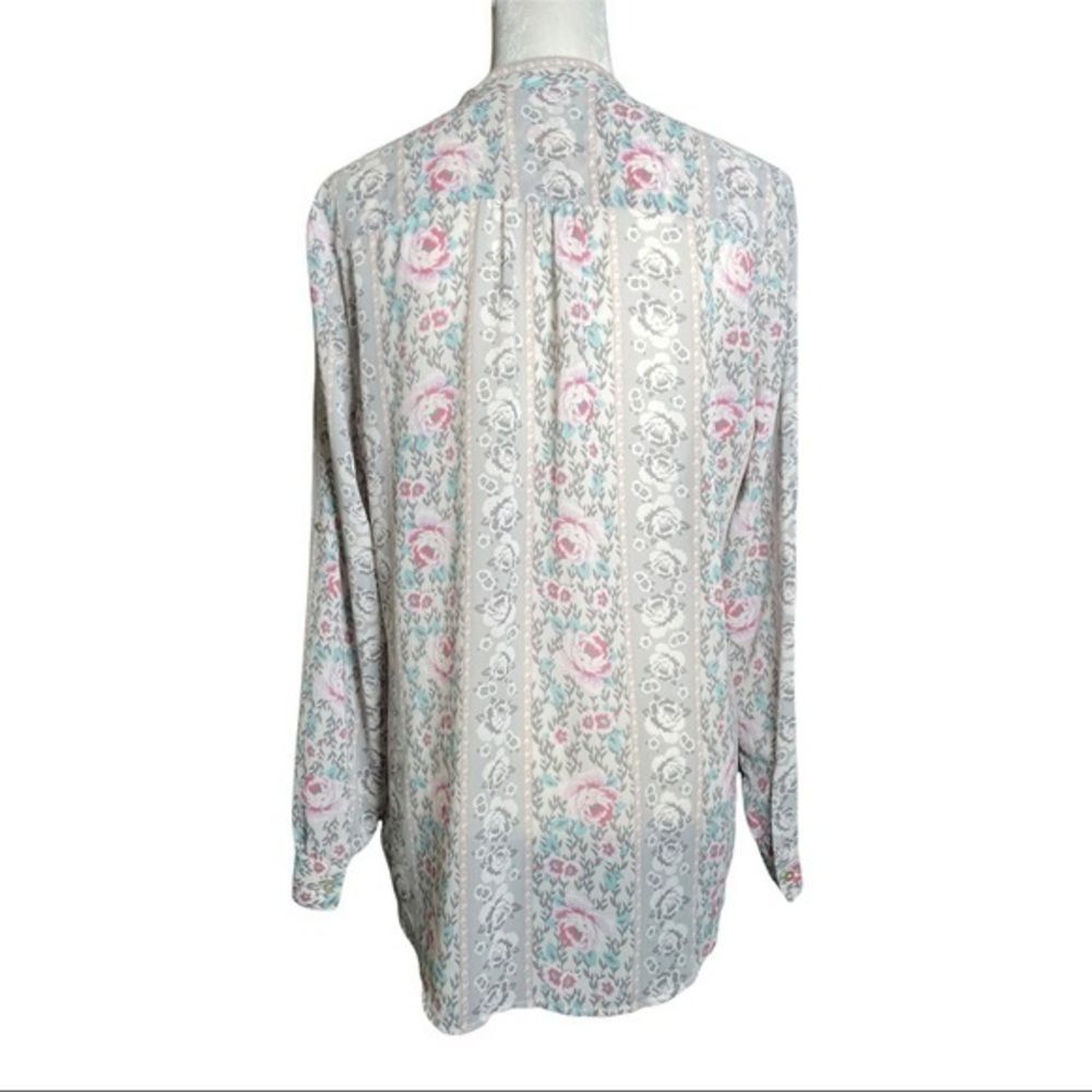 KUT Button Down Floral Blouse Sz L - Picture 3 of 3
